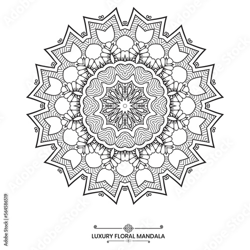Luxury floral mandala, decorative mandala design ideal for coloring book