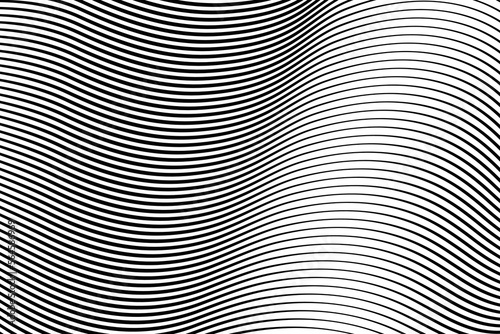 Abstract halftone wave vector optical pop art modern texture. Vector illustration of black and white pattern of abstract background lines.