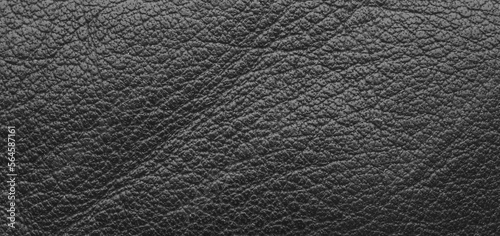 Texture of a fine black leather surface using as background or header
