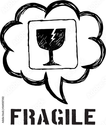 Doodle Vector of Packaging Symbols , fragile photo