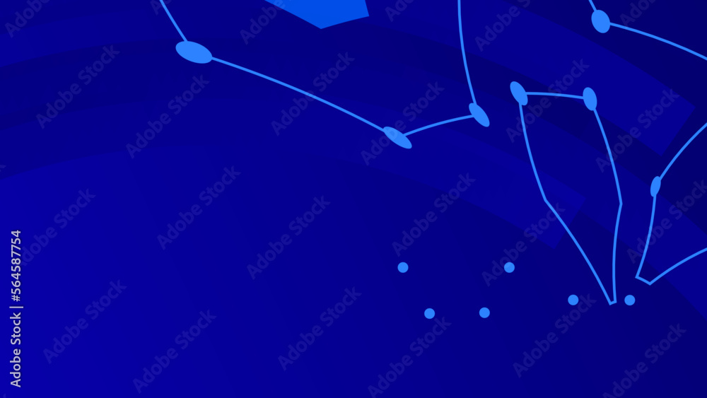 Naklejka premium Abstract blue hexagonal background with connecting dots and lines. Network or connection concept. Abstract technology science background.