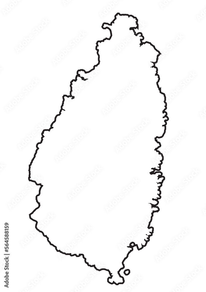 Outline Map Of Saint Lucia Outline Map Of Saint Lucia