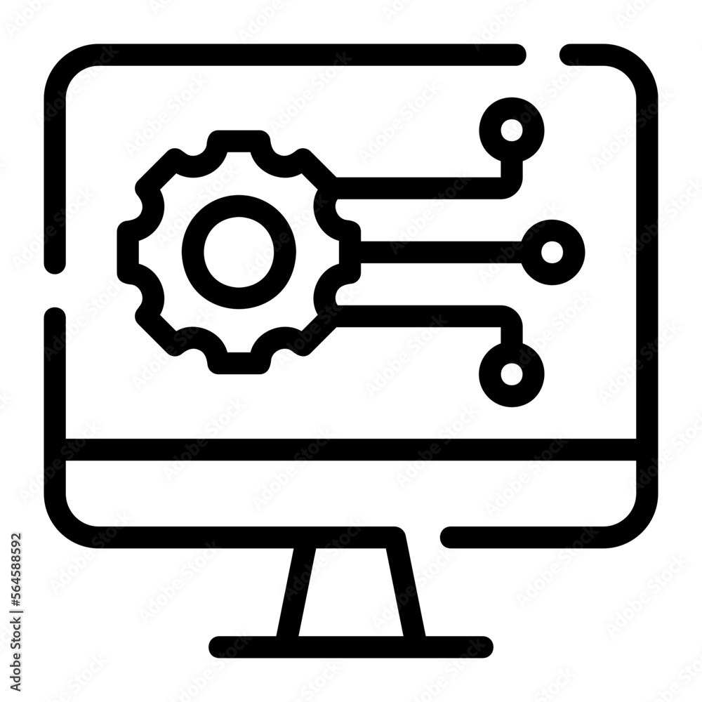 computer settings line icon