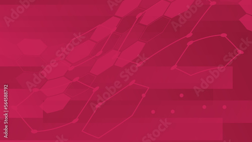 Abstract honeycomb holographic geometric pattern texture bright pink background.