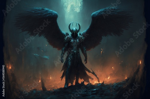 Fallen Angel of the Night, generative AI photo