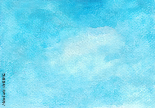 Watercolor painting abstract background or blue abstract watercolor texture backdrop on paper. Nature of sky and clouds concept. copy space for the text. Hand painted texture style. © Chitraporn