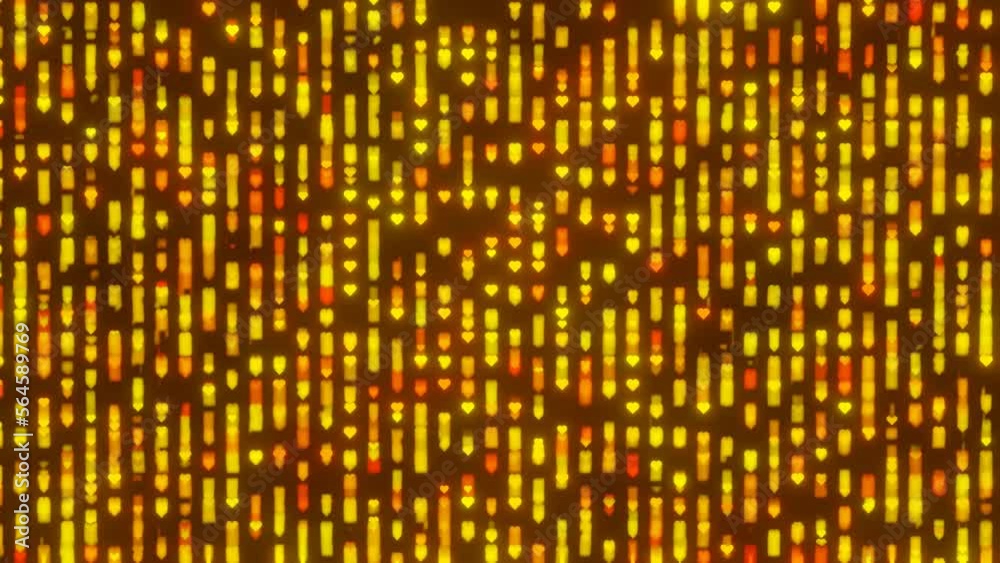 Amor Heart Shape Animation in Blurry Yellow Red Light Render Amor Heart Shape Animation in Blurry Yellow Red Light Render
