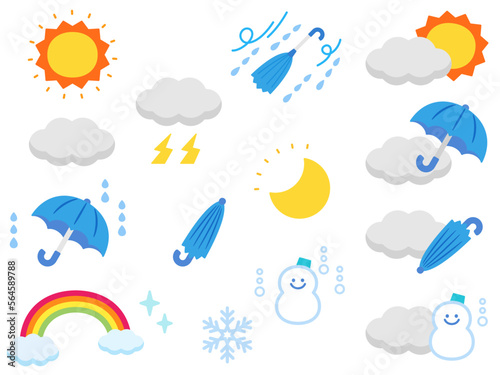 お天気アイコン　イラストセット.