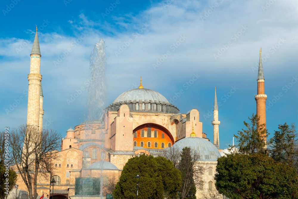 Obraz premium Hagia Sophia in Istanbul. The world famous monument of Byzantine architecture. Turkey.
