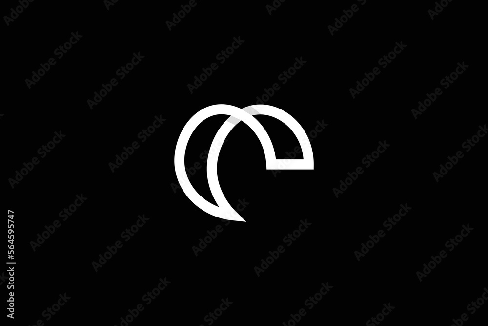 Creative minimal style professional initial letter C logo design template on black background