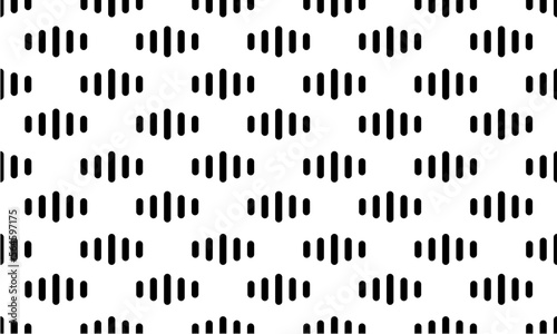Seamless pattern background abstract with soundwave black and white style. Simple background.