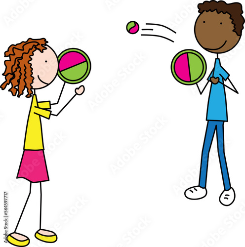 Happy Kids playing toss and catch