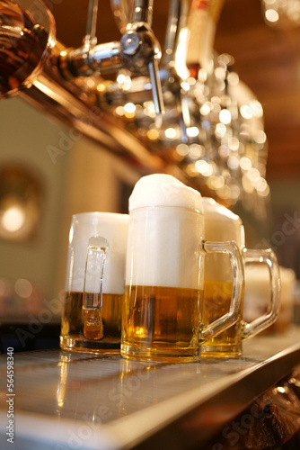 cold beer in a pub 