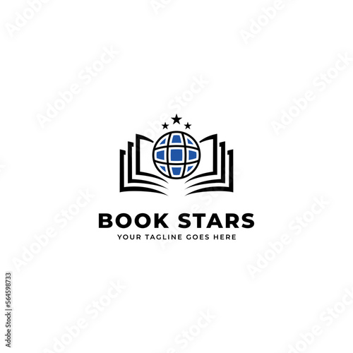 Education logo icon design,book,global,start,people vector illustration.