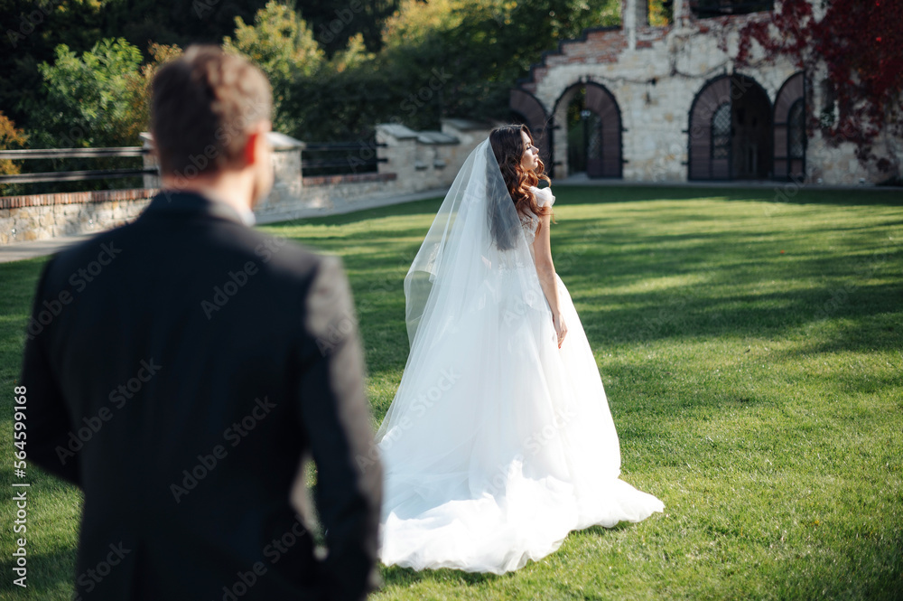 Portrait of happy wedding couple on their wedding day