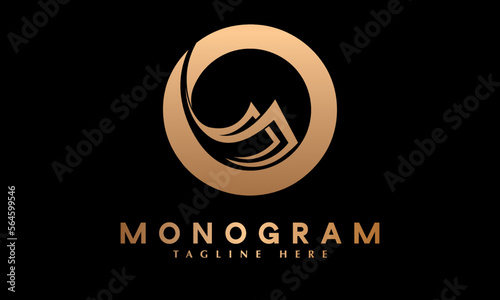 Alphabet O abstract monogram vector logo template