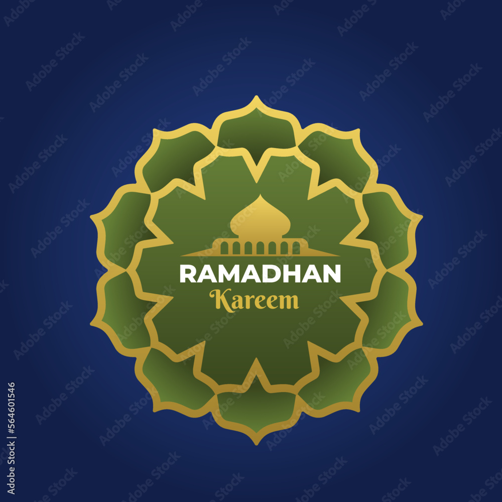 Islamic ramadan kareem design mandala flower style illustration