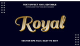 Royal luxury 3D text effect editable vector template