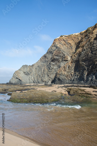 Cliff and River, Odeceixe Beach; Algarve; Portugal