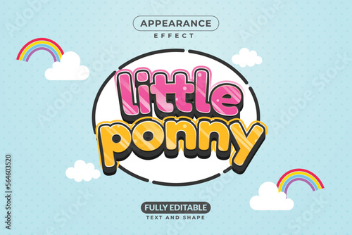 Editable Vector Text Effect Little Ponny Name For Branding, Mockup, Social Media Banner, Cover, Book, Games, Title