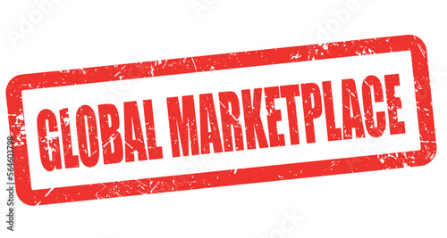 Global marketplace red rubber stamp