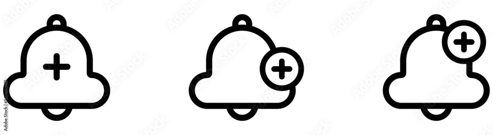 notification icon set. add notification icon collections symbol sign, vector illustration notification icon set. add notification icon collections symbol sign, vector illustration