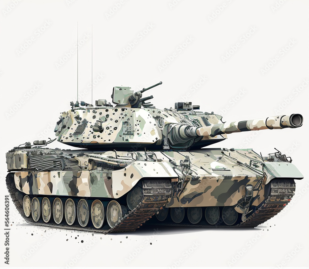 char d'assaut de type leopard 2 fabriqué par les Allemands - illustration ia