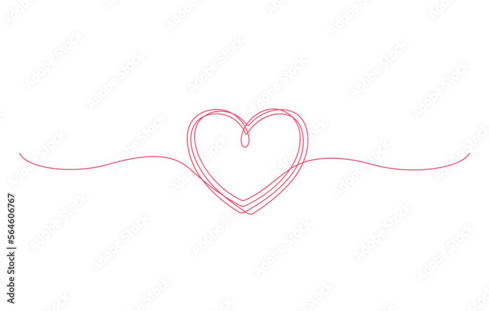 heart one line drawing vector illustration. line art of heart shape symbol thin line thread minimal concept heart one line drawing vector illustration. line art of heart shape symbol thin line thread minimal concept