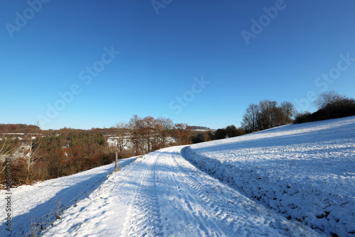 Winter landscape on a clear sunny day