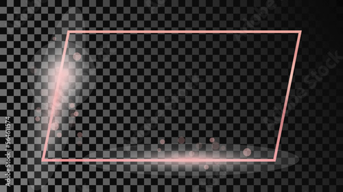 Wallpaper Mural Rose gold glowing rectangular shape frame Torontodigital.ca