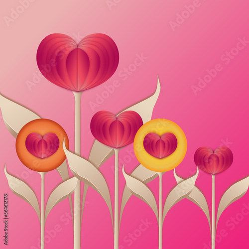 heart of flowers. Фантастические цветы из сердец в день святого валентина.
