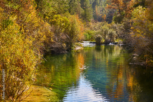 Picturesque Tajo river landscape in autumn. Guadalajara, Spain