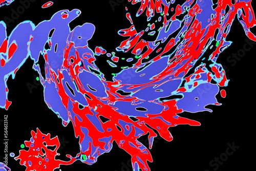 Various color swirling around pictures, drawings, patterns and abstractions as a background. 
