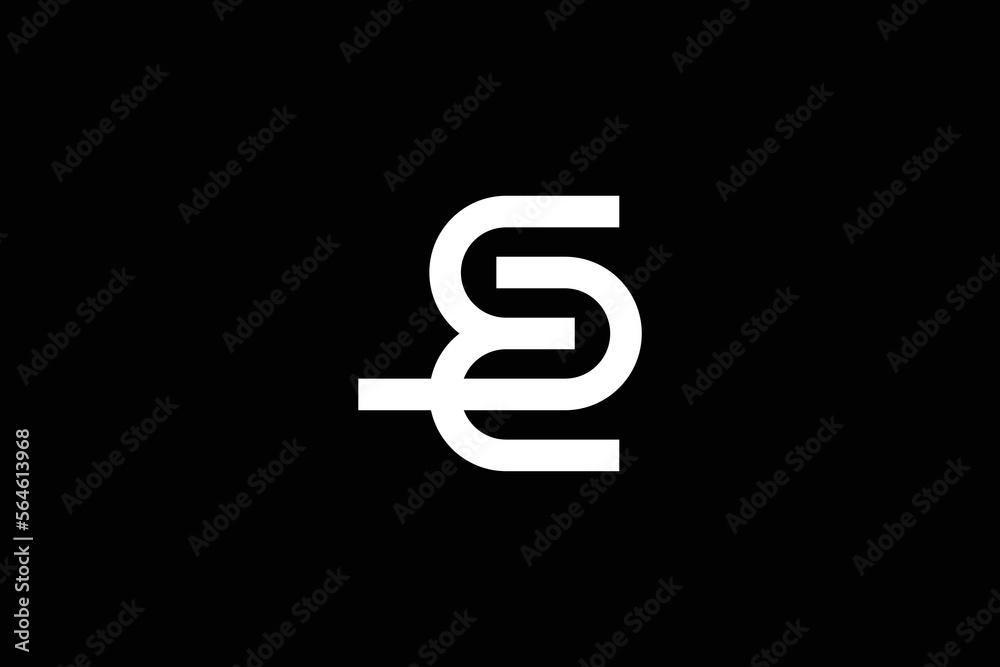 Creative and professional initial letter S E logo design template on black background Creative and professional initial letter S E logo design template on black background