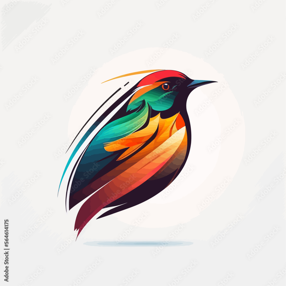 Obraz premium Bird Logo abstract design. Vector illustration on a light background