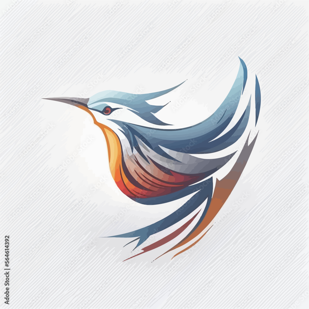 Obraz premium Bird Logo abstract design. Vector illustration on a light background