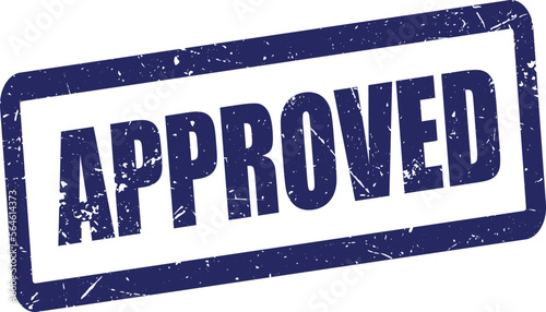 Approved blue rubber stamp