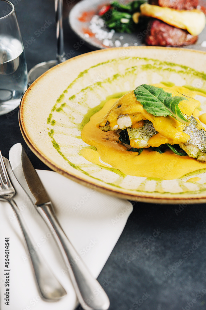 Grilled cod with Pumpkin Cream Sauce Grilled cod with Pumpkin Cream Sauce