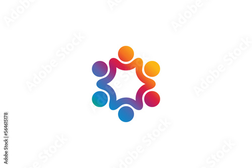 Creative and minimalist group consulting man icon logo design template on white background