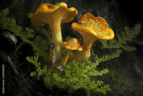 illustration ,chanterelle mushroom, picture by AI