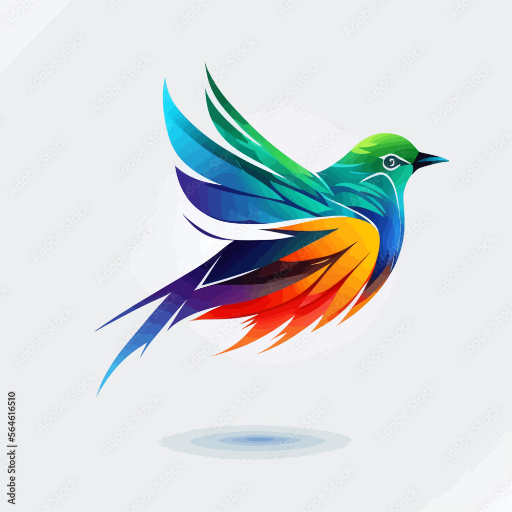 Bird Logo abstract design. Vector illustration on a light background Bird Logo abstract design. Vector illustration on a light background