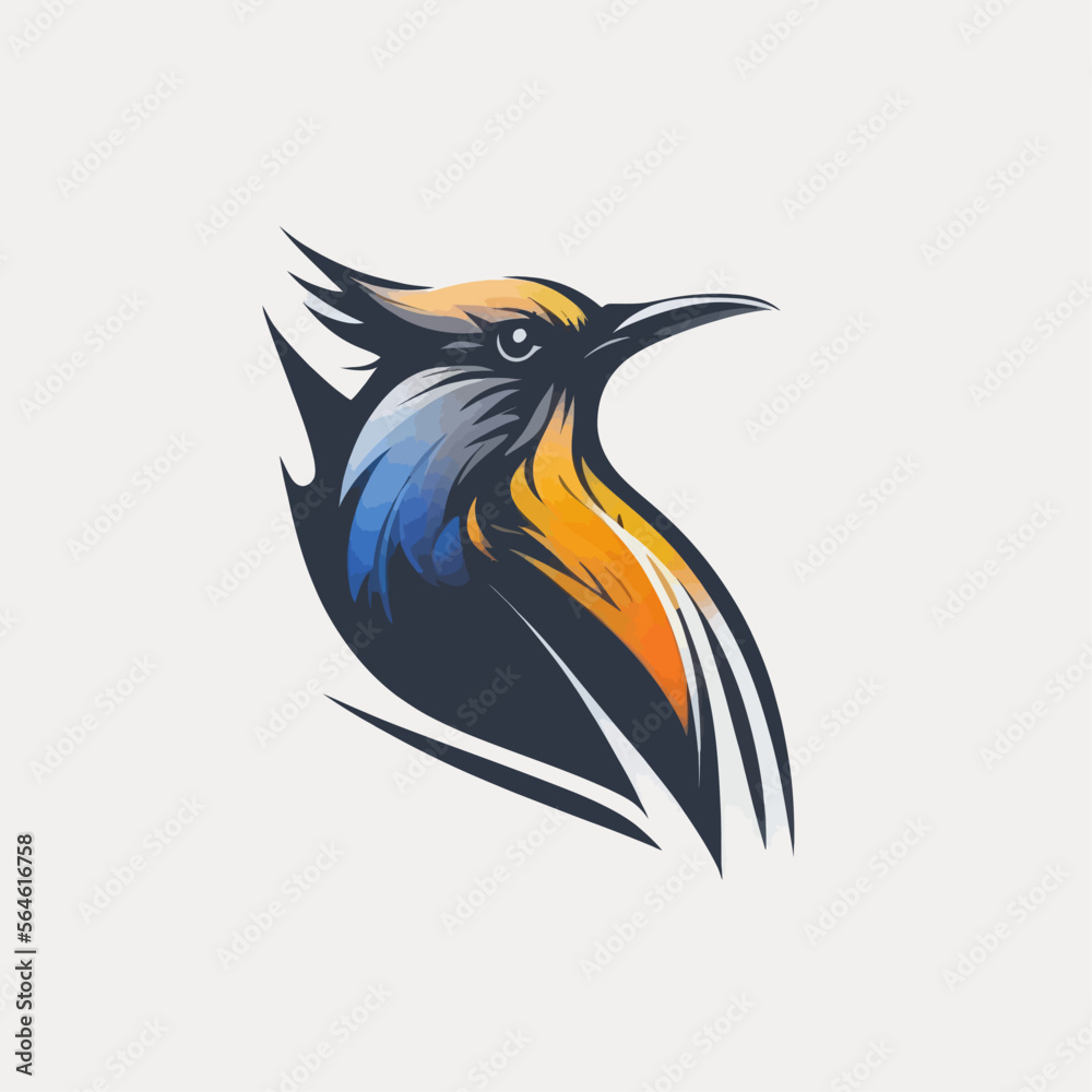 Obraz premium Bird Logo abstract design. Vector illustration on a light background