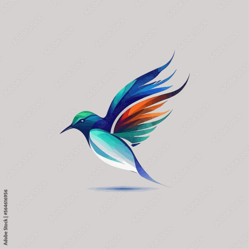 Obraz premium Bird Logo abstract design. Vector illustration on a light background