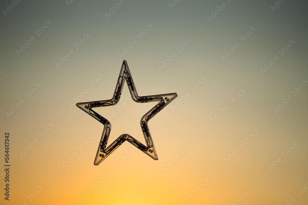 Single star object isolated on light color background Single star object isolated on light color background