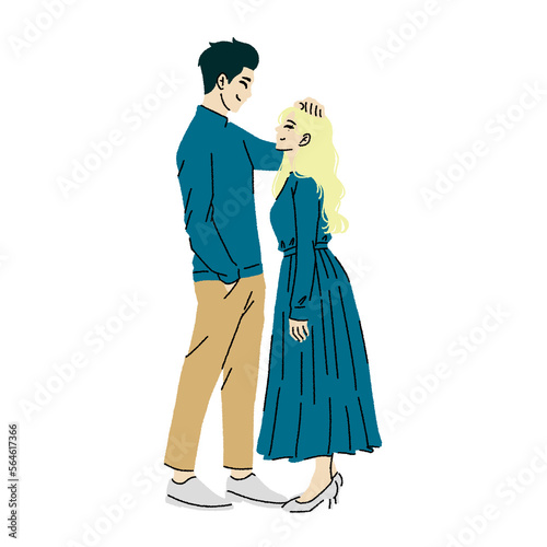 Fototapeta Naklejka Na Ścianę i Meble -  Fashionable Couple Illustration
