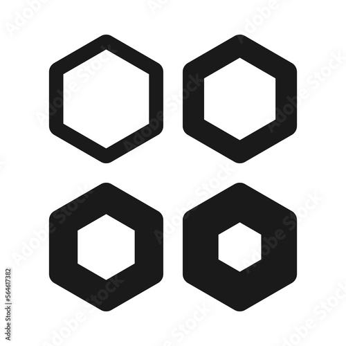 Rounded Hexagon Thick Stroke Shape Icons