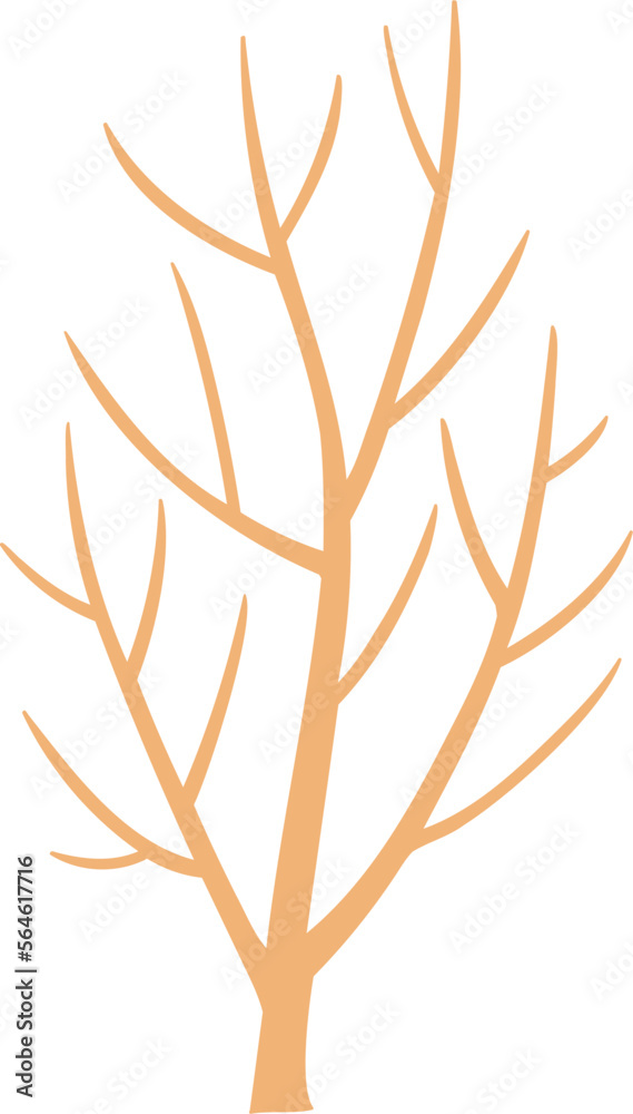 Fototapeta premium decoration side view of tree illustration.