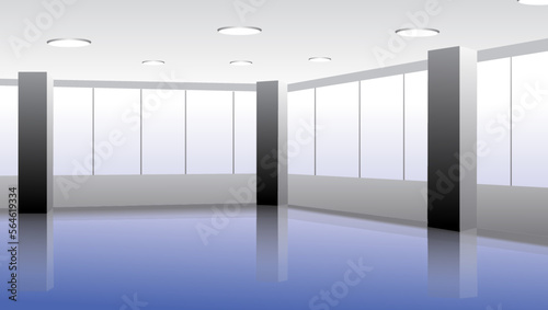illustration of modern white office 

interior
