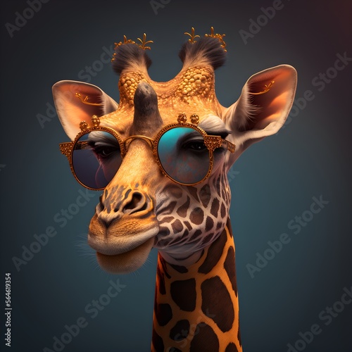 Fashionable Giraffe in Sunglasses Illustration: Stand Out with Style