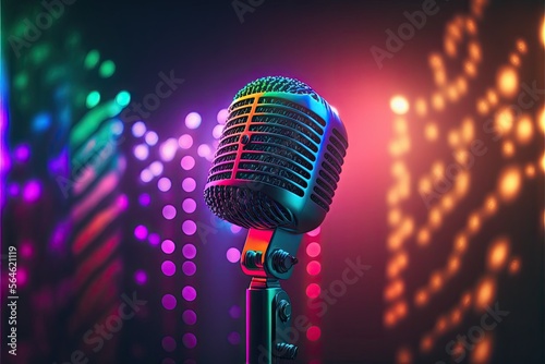 live performance, karaoke and music concert background, ai generated